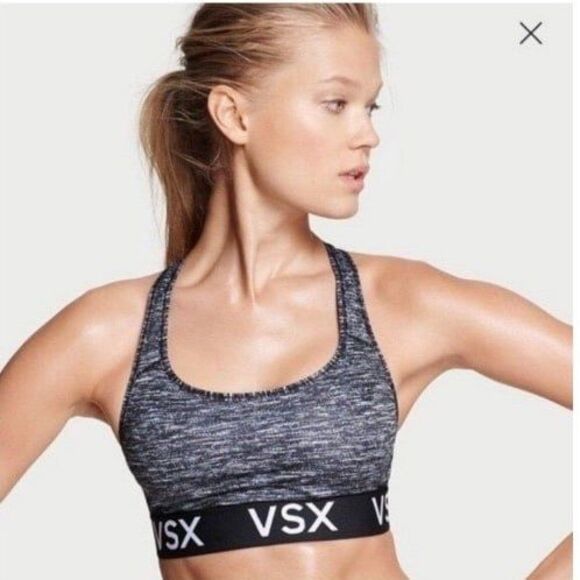 Victoria's Secret VSX The Player Signature Logo Digital Racerback Sports Bra M - Picture 1 of 6